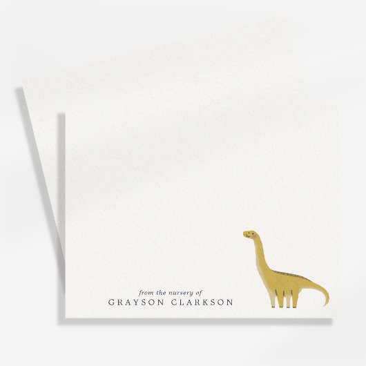 Invitation Minimal Yellow Dinosaur Nursery Note Card