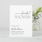 Invitation minimale à la douche nuptiale noire bla (Debout devant)