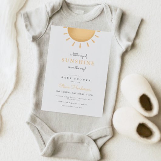 Invitation minimale au Baby shower solaire