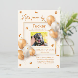 Invitation minimale d'anniversaire pour chien 