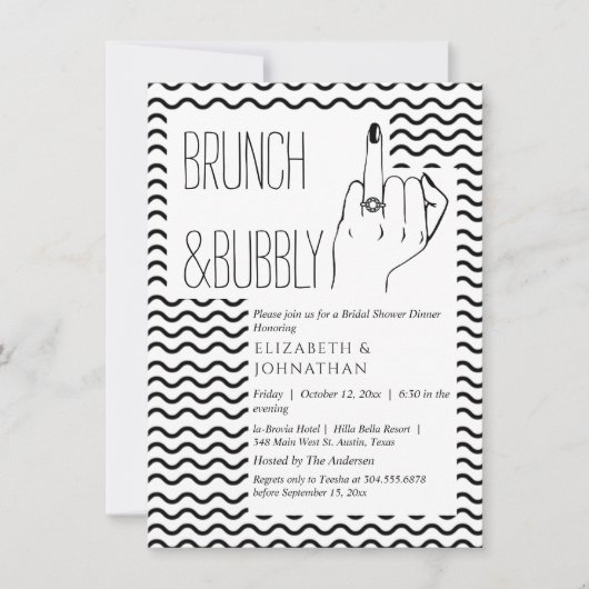 Invitation minimale de brunch et de boissons gazeu (Devant)