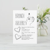 Invitation minimale de brunch et de bulles Script (Debout devant)