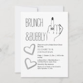 Invitation minimale de brunch et de bulles Script (Devant)