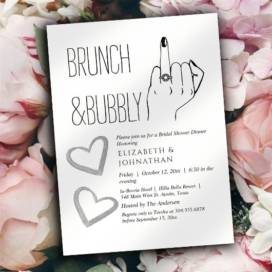 Invitation minimale de brunch et de bulles Script