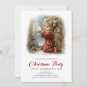Invitation minimale de fête de fille de scène d'hi (Devant)