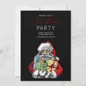 Invitation minimale de fête de Noël du Père Noël,  (Devant)