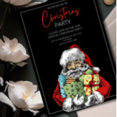 Invitation minimale de fête de Noël du Père Noël, 