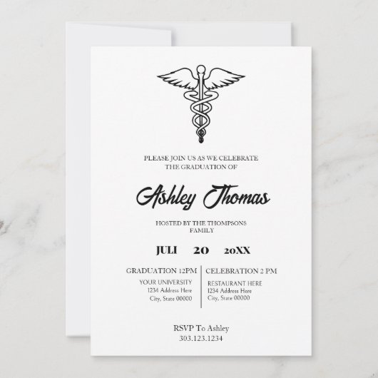 Invitation minimale de graduation RN (Dos)