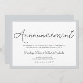 Invitation minimale de report de mariage (Devant / Derrière)