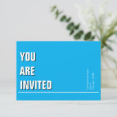 Invitation minimale d'église bleu clair (Debout devant)