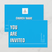 Invitation minimale d'église bleu clair (Devant / Derrière)