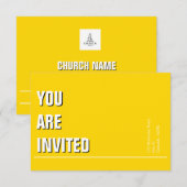 Invitation minimale d'église en or (Devant / Derrière)