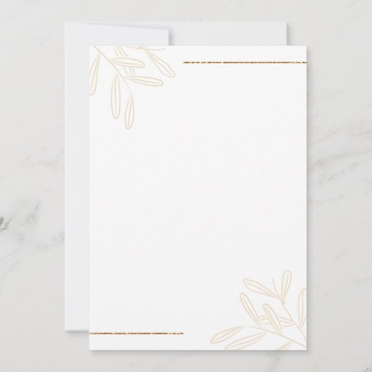 Invitation minimale des feuilles et des parties sc (Dos)