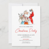 Invitation minimale drôle de fête de Noël avec le (Devant)