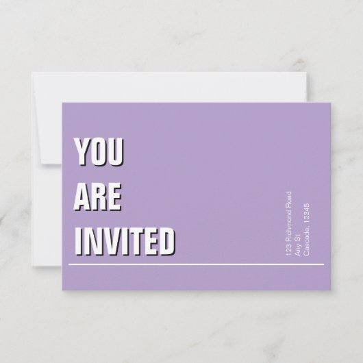 Invitation minimale Église Violet Clair (Devant)