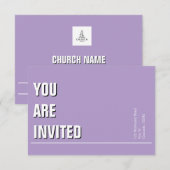 Invitation minimale Église Violet Clair (Devant / Derrière)