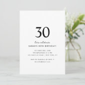 Invitation minimale élégante pour 30 ans (Debout devant)