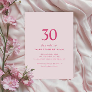 Invitation minimale élégante pour 30e anniversaire
