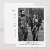 Invitation minimale élégante pour sauver la date  (Devant / Derrière)