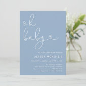 Invitation minimale et moderne de shower de bébé b (Debout devant)