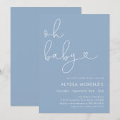 Invitation minimale et moderne de shower de bébé b (Devant / Derrière)