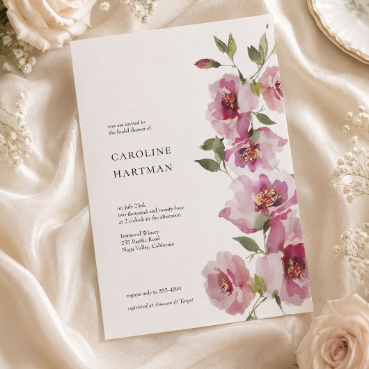 Invitation minimale florale pour une fête de maria