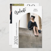 Invitation minimale moderne à deux diplômes photo (Devant / Derrière)