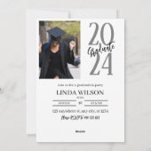 Invitation minimale moderne à deux diplômes photo (Dos)