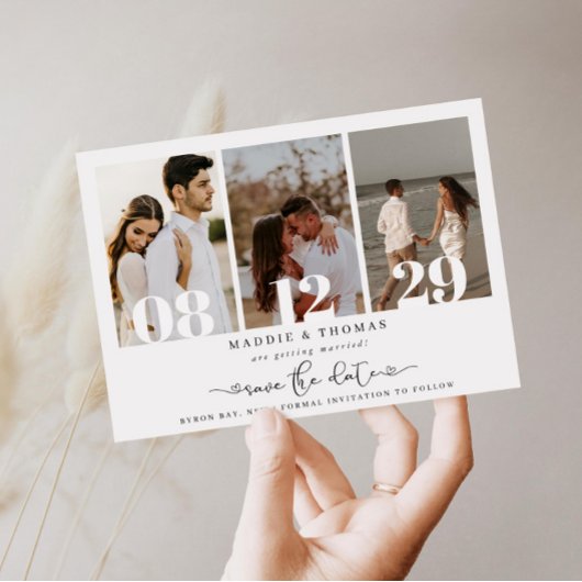 Invitation minimale moderne de Save the Date en ph
