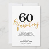 Invitation minimale moderne pour 60e anniversaire (Devant)