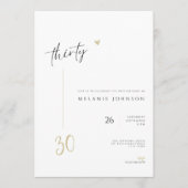 Invitation minimale moderne pour les 30 ans (Devant)
