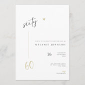 Invitation minimale moderne pour les 60 ans (Devant)