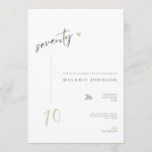 Invitation minimale moderne pour les 70 ans (Devant)