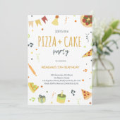 Invitation minimale moderne pour une fête de pizza (Debout devant)