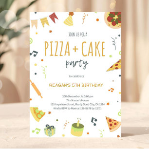 Invitation minimale moderne pour une fête de pizza