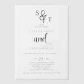 Invitation minimale moderne Vellum (Recto)