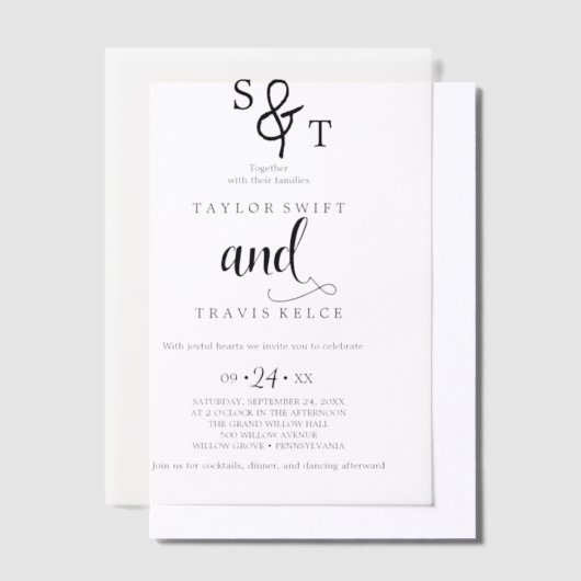 Invitation minimale moderne Vellum (Compenser)