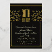 Invitation minimale noire et dorée noire (Recto)