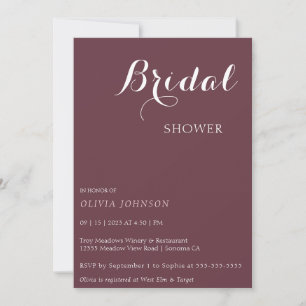 Invitation minimale PINOT de douche nuptiale