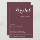 Invitation minimale PINOT de douche nuptiale (Devant / Derrière)