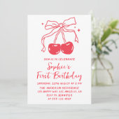 Invitation minimale pour 1er anniversaire thème ce (Debout devant)