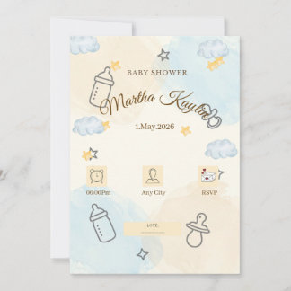 Invitation minimale pour Baby Shower