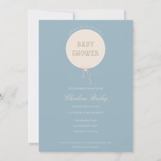 Invitation minimale pour Baby Shower avec ballon
