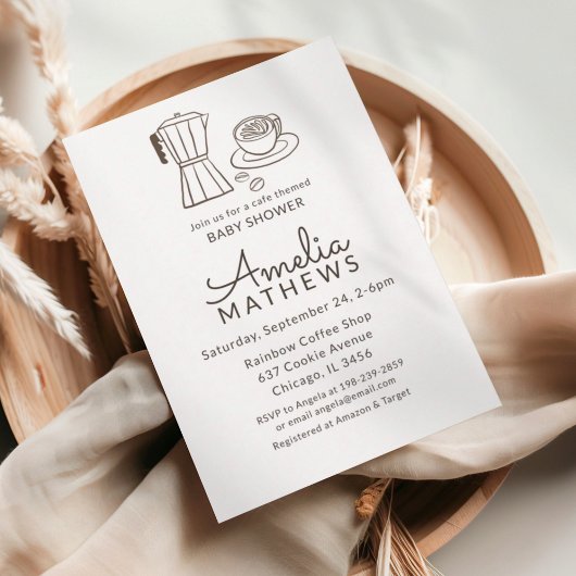 Invitation minimale pour Baby Shower sur le thème 