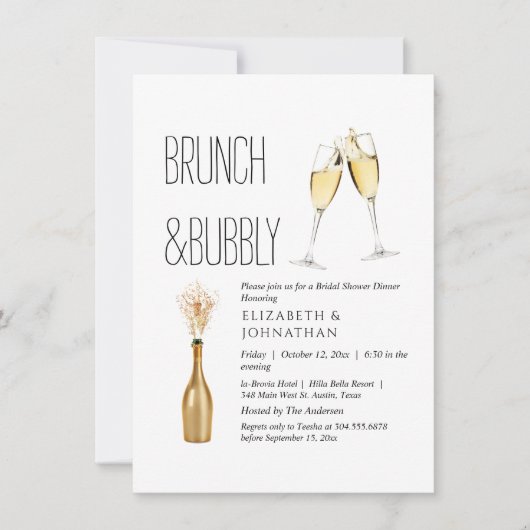Invitation minimale pour Brunch et bulles (Devant)