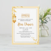 Invitation minimale pour Iftar avec cadre de feuil (Debout devant)