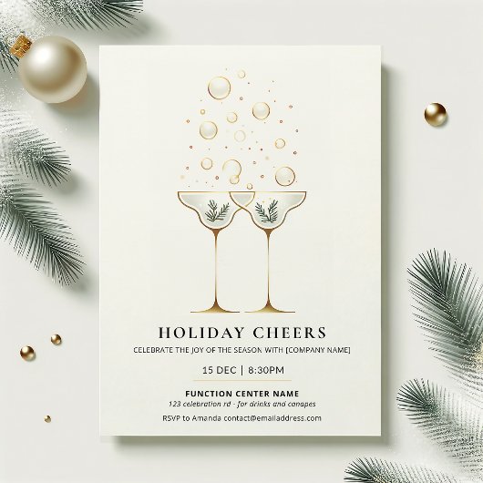 Invitation minimale pour la fête de Noël Holiday C