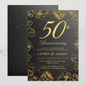 Invitation minimale pour les 50 ans de mariage (Devant / Derrière)