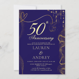 Invitation minimale pour les 50 ans de mariage