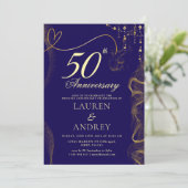 Invitation minimale pour les 50 ans de mariage (Debout devant)